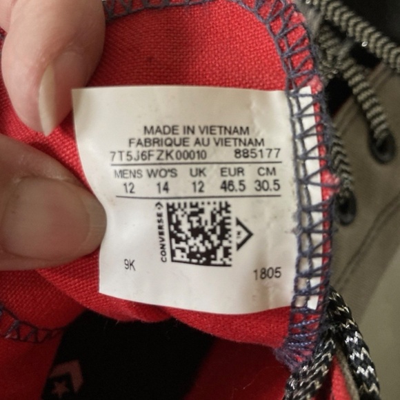 Men’s Converse All-Star high tops gray Sneakers Shoes size 12 - Picture 14 of 16